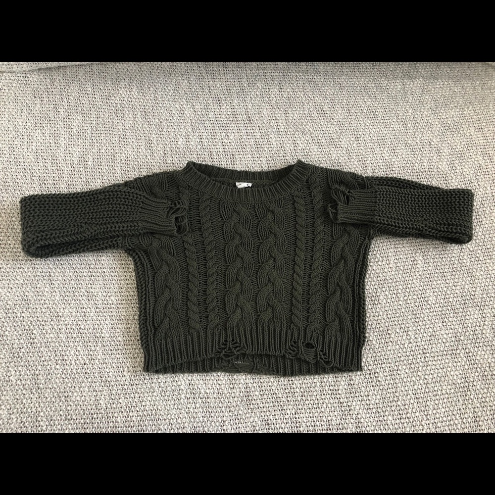 Green knitted sweater